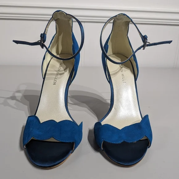 Karen Millen scalloped sandals - teal - size 37 - Picture 3 of 10